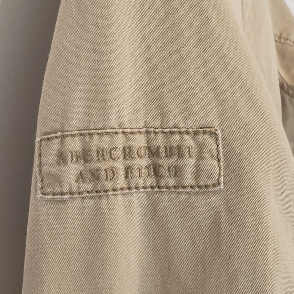 Abercrombie & Fitch Military Jacket Button Down Chest Snap Pockets Tan S… - Picture 15 of 16